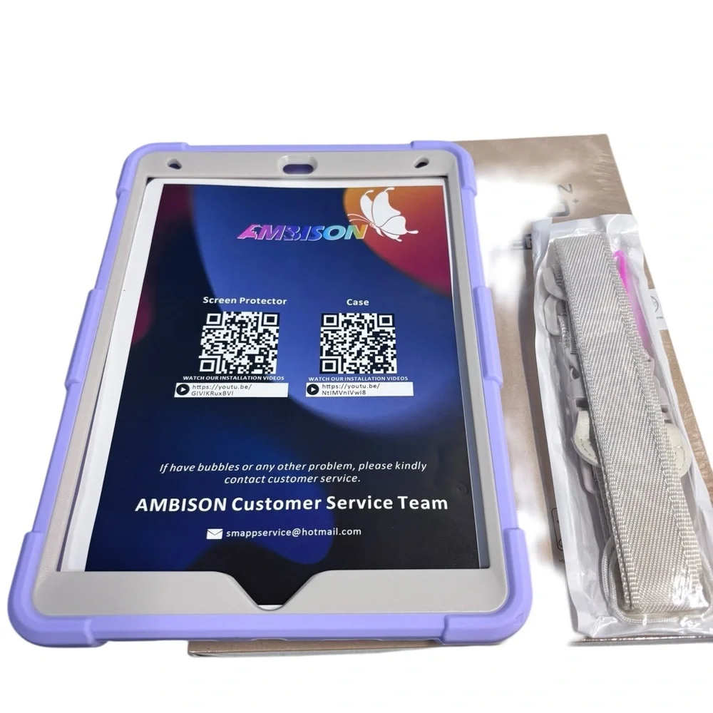Butterfly IPad Case with Strap and Screen Protector 10.2in